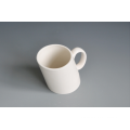 Haonai white ceramic slant mug,slope ceramic mug,slant coffee mug.